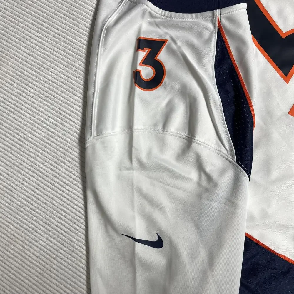 Denver Broncos Jersey Mens 3XL White NFL Football Russell Wilson 3 Nike On Field